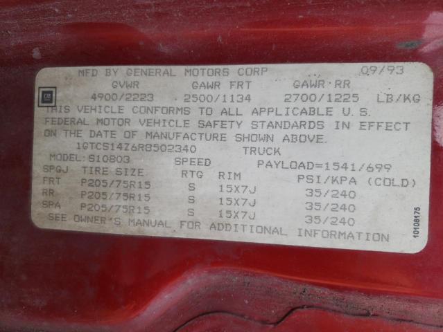 1GTCS14Z6R8502340 GMC Sonoma
