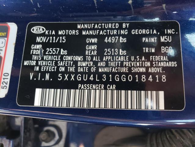 5XXGU4L31GG018418 KIA OPTIMA EX
