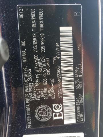 2021 TOYOTA HIGHLANDER - 5TDGZRBH8MS550657
