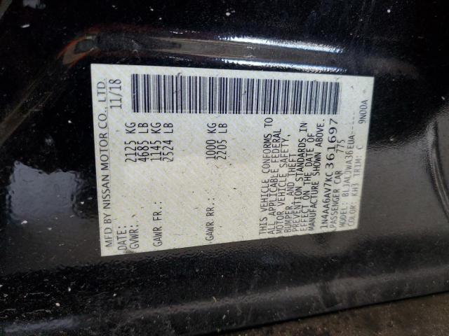 2019 NISSAN MAXIMA S - 1N4AA6AV7KC361697