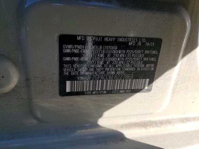 JF2GPACC6E8227869 Subaru Xv Crosstrek 2.0 Premium