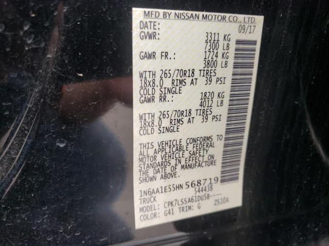 2017 NISSAN TITAN S/SV 1N6AA1E55HN568719