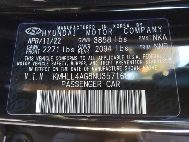 KMHLL4AG8NU357168 Hyundai ELANTRA SE