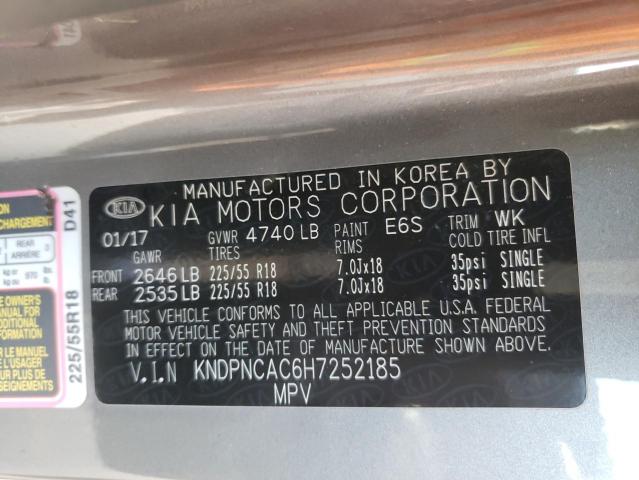 KNDPNCAC6H7252185 KIA Sportage Ex
