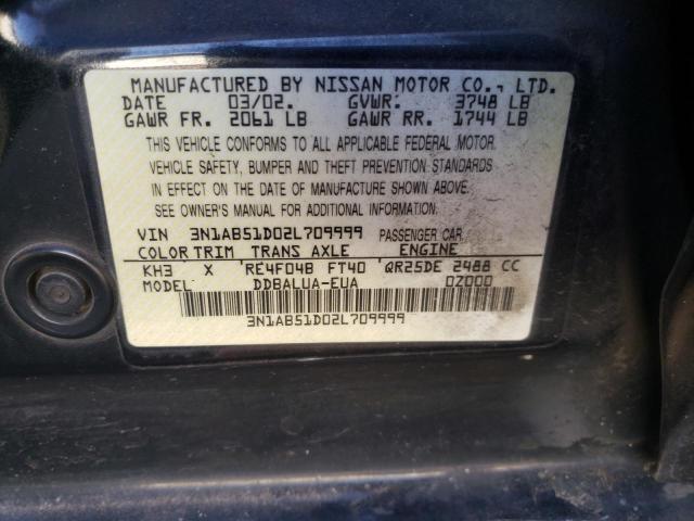 3N1AB51D02L709999 Nissan Sentra Se-r Spec V
