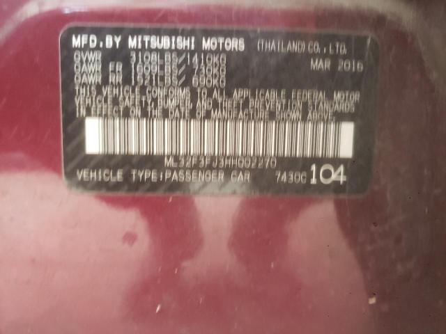ML32F3FJ3HH002270 Mitsubishi Mirage G4 Es
