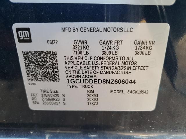 2022 CHEVROLET SILVRDO LT 1GCUDDED8NZ606044