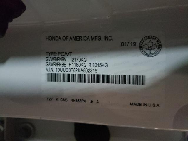 2019 ACURA TLX ADVANC 19UUB3F82KA802316