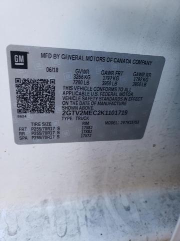 2019 GMC SIERRA LIM 2GTV2MEC2K1101719