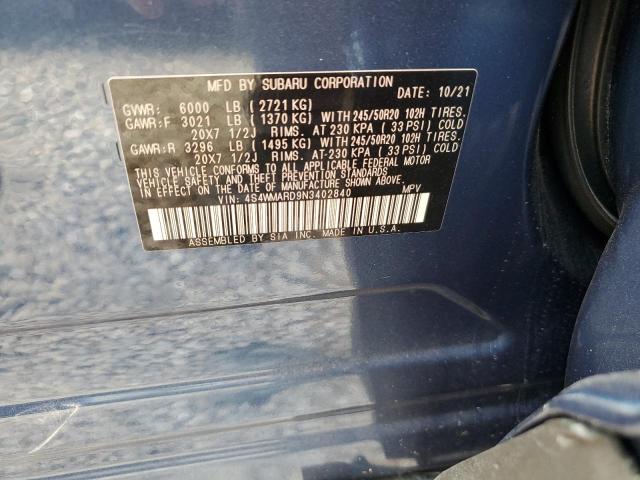 2022 SUBARU ASCENT TOU 4S4WMARD9N3402840
