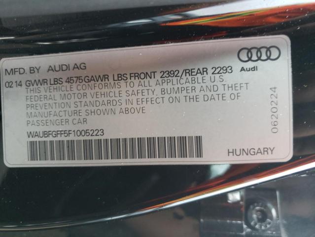 2015 AUDI S3 PREMIUM WAUBFGFF5F1005223