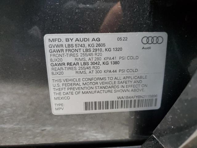 2022 AUDI SQ5 PREMIU WA1B4AFY0N2115896
