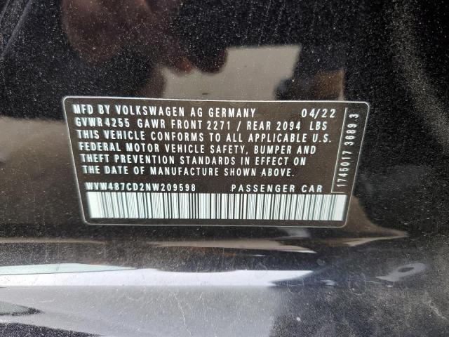 2022 VOLKSWAGEN GTI SE WVW487CD2NW209598