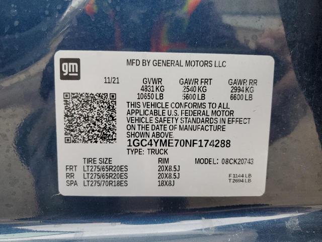 2022 CHEVROLET 1500 - 1GC4YME70NF174288