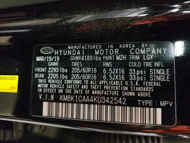2019 HYUNDAI KONA KM8K1CAA4KU342542