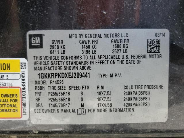 1GKKRPKDXEJ309441 GMC ACADIA SLE