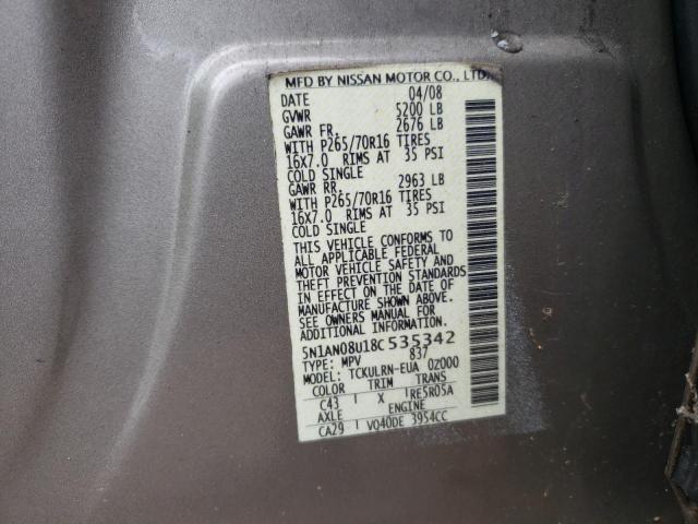 5N1AN08U18C535342 Nissan Xterra Off Road