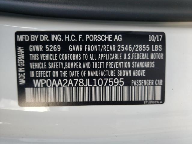 2018 PORSCHE PANAMERA WP0AA2A78JL107595