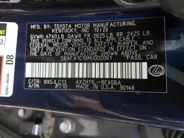 2021 LEXUS ES 300H UL 58AFA1C10MU002061