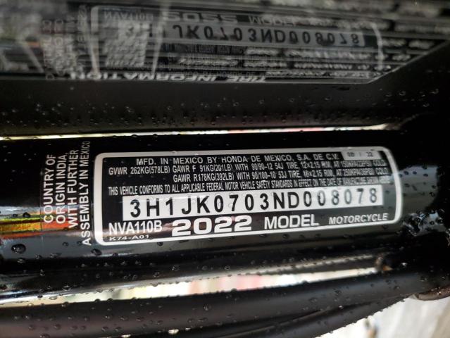 2022 HONDA NVA110 B - 3H1JK0703ND008078