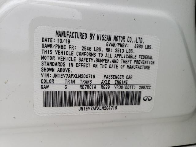 2020 INFINITI Q50 PURE - JN1EV7APXLM204719