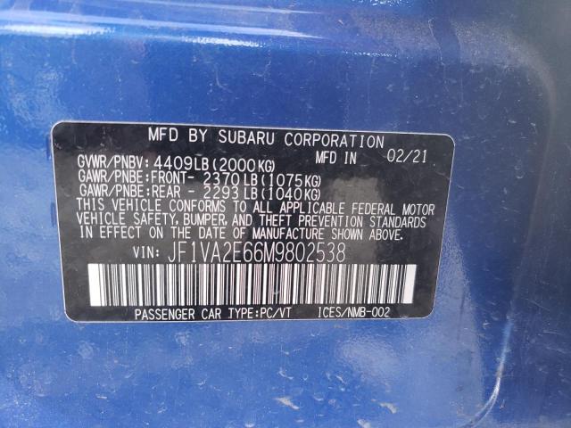 JF1VA2E66M9802538 Subaru Wrx Sti