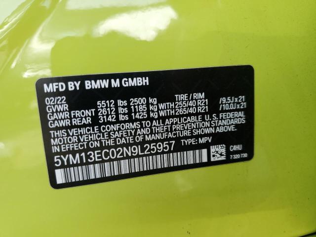 2022 BMW X3 M 5YM13EC02N9L25957