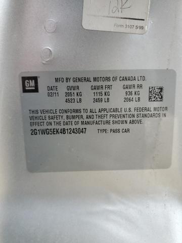 2011 Chevrolet Impala Lt VIN: 2G1WG5EK4B1243047 Lot: 49153534