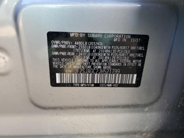 2018 SUBARU FORESTER 2 - JF2SJAGC2JH521799