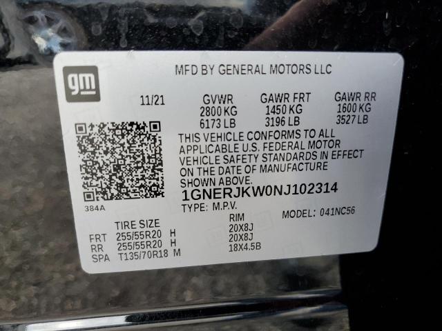 2022 CHEVROLET TRAVERSE R 1GNERJKW0NJ102314