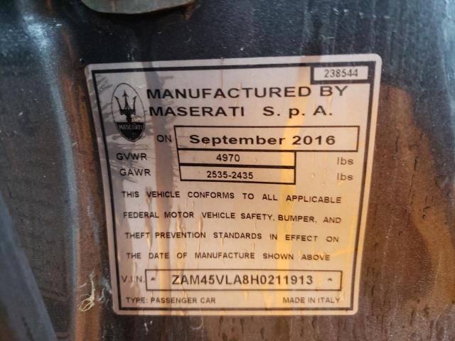 2017 Maserati Granturism 4.7L(VIN: ZAM45VLA8H0211913