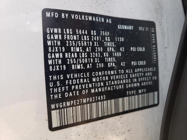 2021 VOLKSWAGEN ID.4 PRO WVGRMPE27MP027493