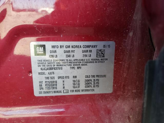 KL4CJASB0FB207610 Buick Encore