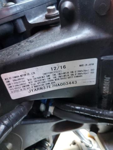 2017 YAMAHA FJ09 JYARN37E7HA003443