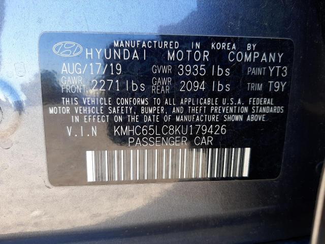 2019 HYUNDAI IONIQ BLUE - KMHC65LC8KU179426