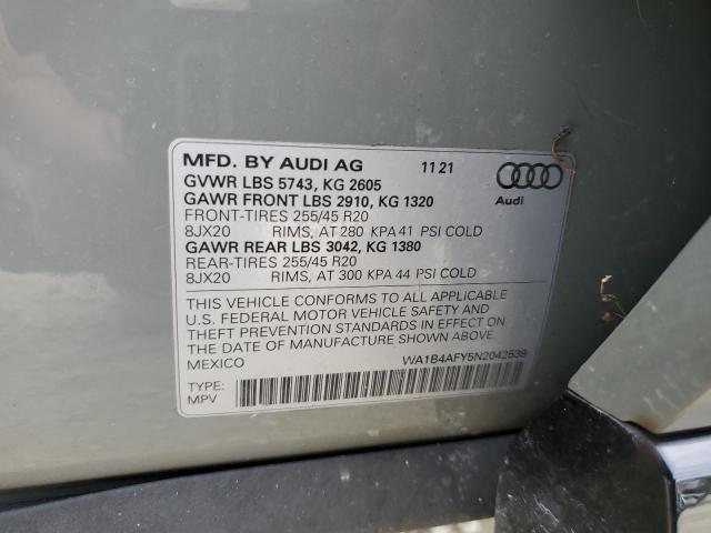 2022 AUDI SQ5 PREMIU WA1B4AFY5N2042539