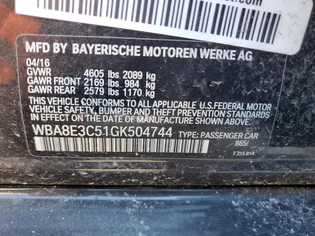 WBA8E3C51GK504744 BMW 328 Xi Sulev