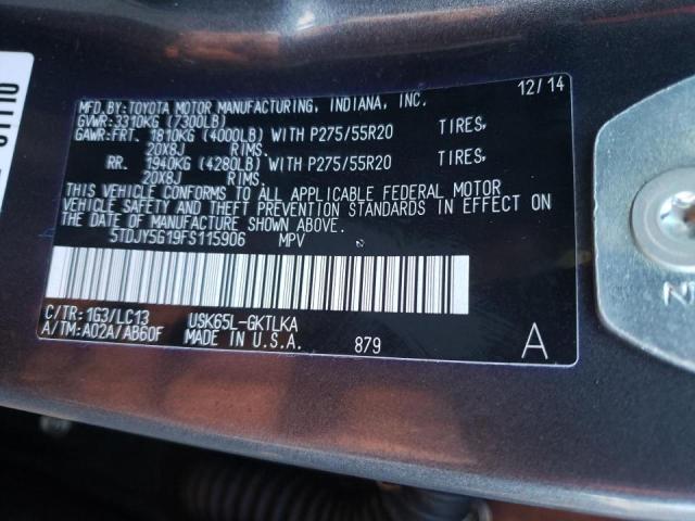 2015 TOYOTA SEQUOIA LI 5TDJY5G19FS115906