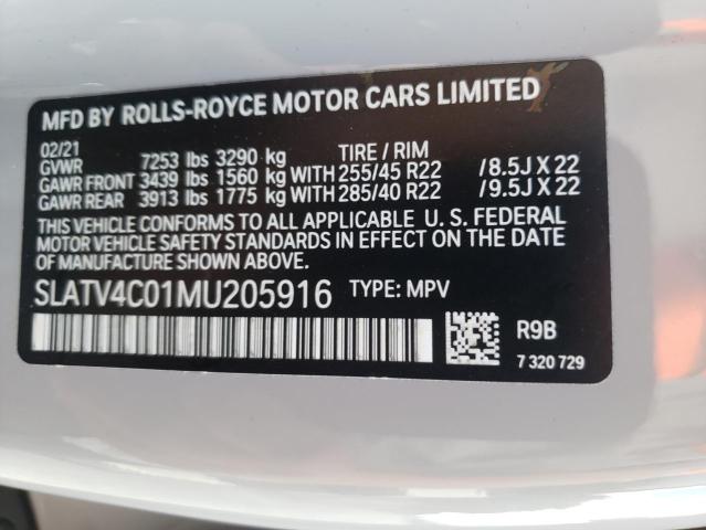 2021 ROLLS-ROYCE CULLINAN SLATV4C01MU205916