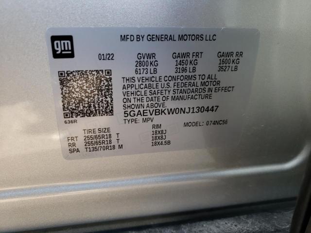 2022 BUICK ENCLAVE PR 5GAEVBKW0NJ130447