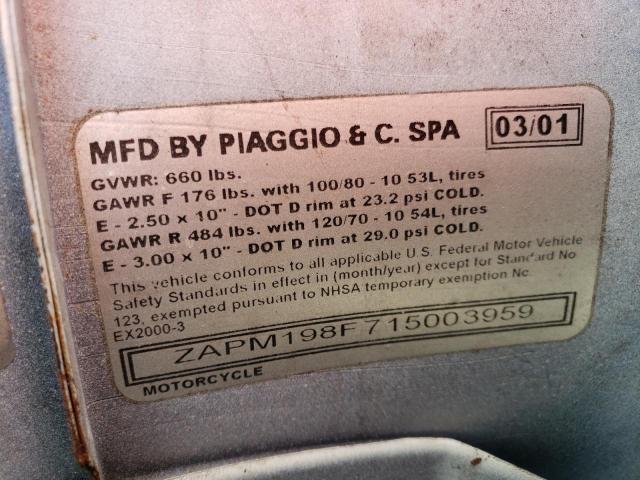 2001 VESPA M198F ZAPM198F715003959