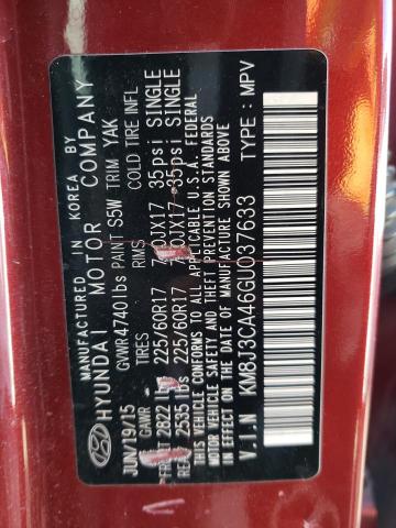 2016 HYUNDAI TUCSON LIM - KM8J3CA46GU037633