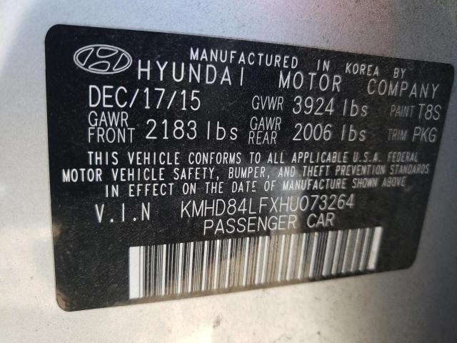 KMHD84LFXHU073264 | 2017 Hyundai elantra se