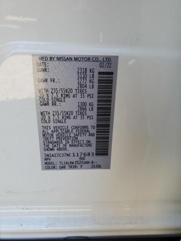 2022 NISSAN MURANO SL 5N1AZ2CJ7NC117683