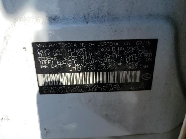 2015 LEXUS IS 250 JTHBF1D20F5082377