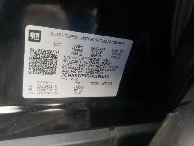 2022 CHEVROLET EQUINOX RS 2GNAXWEVXN6100846