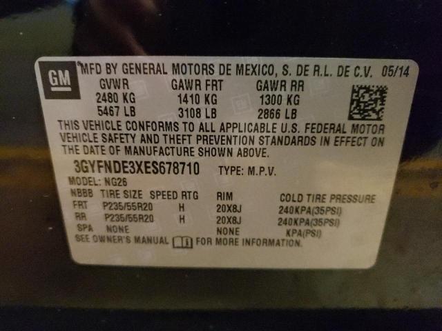 3GYFNDE3XES678710 Cadillac Srx Premium Collection