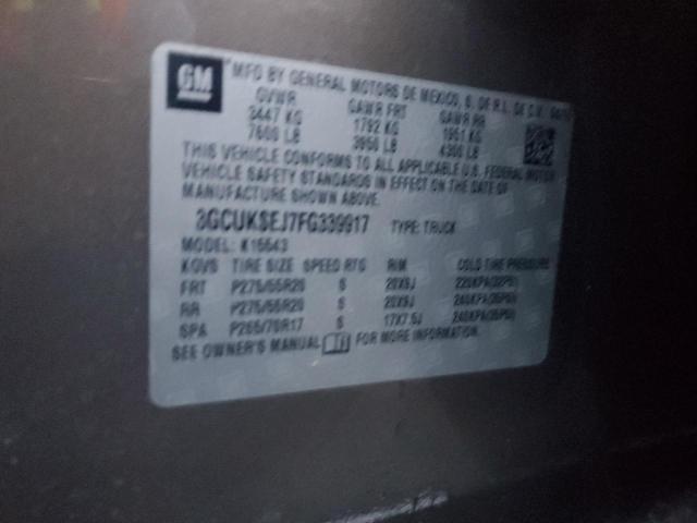 2015 CHEVROLET SILVRK1500 3GCUKSEJ7FG339917