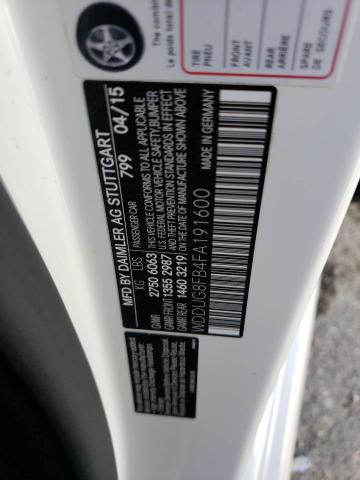VIN: WDDUG8FB4FA191600 Auction: COPART Lot: 67416712 Location: KY - LOUISVILLE WDDUG8FB4FA191600 MERCEDES-BENZ S-CLASS 2015 WHITE Photo 12