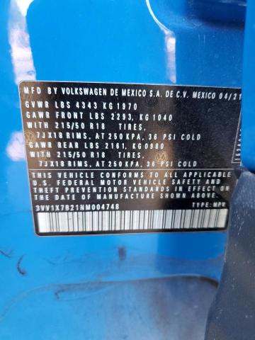 2022 VOLKSWAGEN TAOS SEL - 3VV1X7B21NM004748